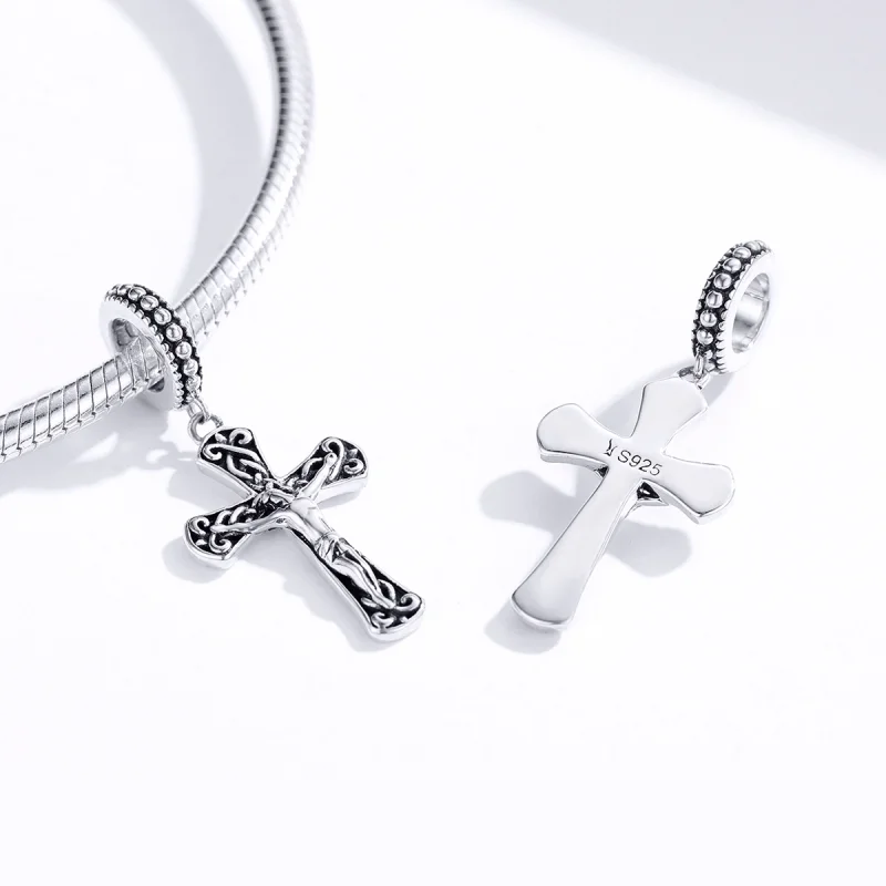 (Bild für) Pandora-Stil Silber Das Kreuz von Jesus baumeln - SCC1407 - Ansicht 4