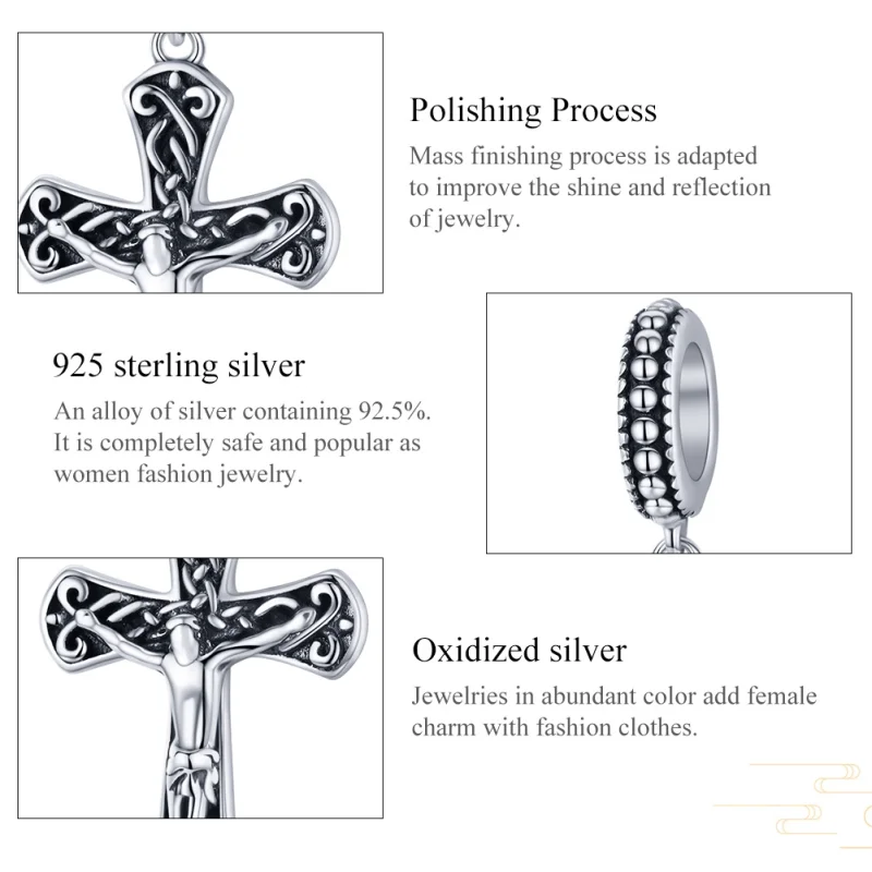 (Bild für) Pandora-Stil Silber Das Kreuz von Jesus baumeln - SCC1407 - Ansicht 6