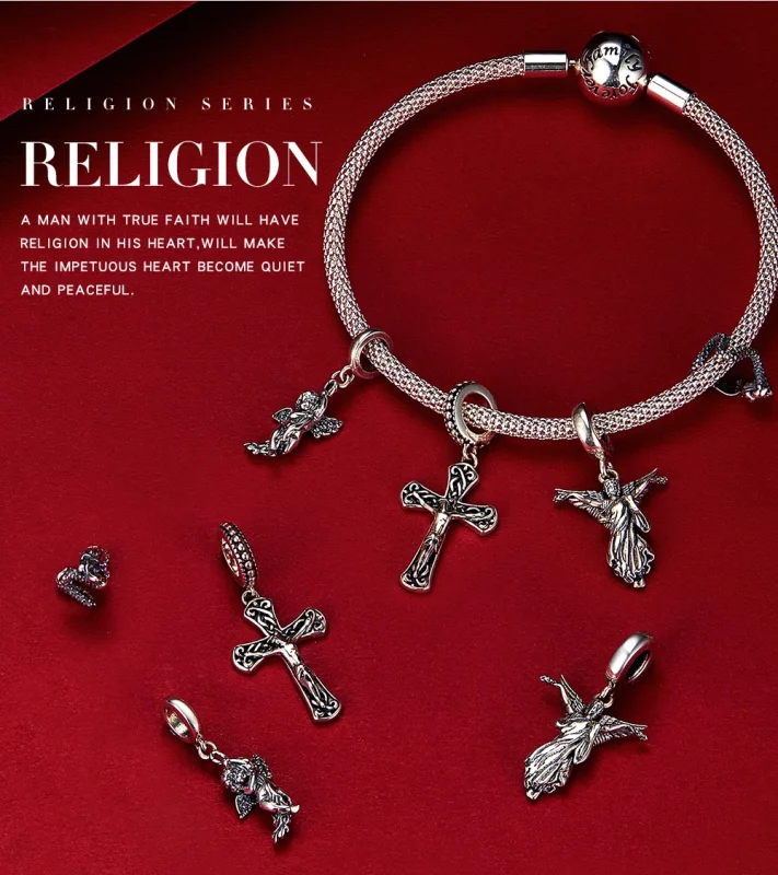(Bild für) Pandora-Stil Silber Das Kreuz von Jesus baumeln - SCC1407 - Ansicht 7
