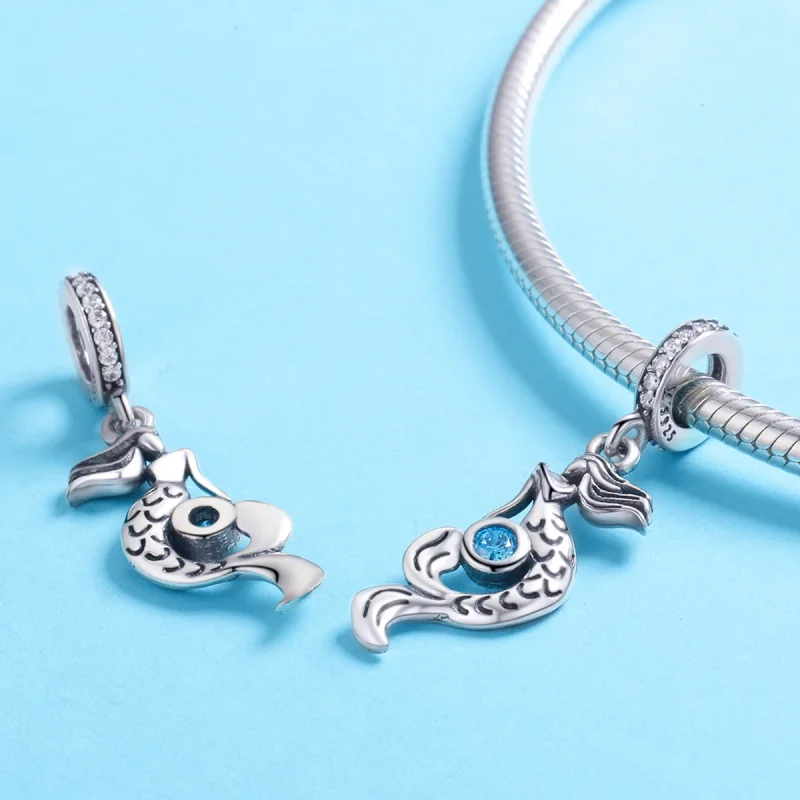 (Bild für) Pandora-Stil-Silberanhänger „The Thought of Mermaids“. - SCC824 - Ansicht 3