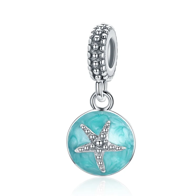 (Bild für) Pandora-Stil, silberner Sommer-Stil, blaues Meer-Ohrhänger - SCC136 - Ansicht 2