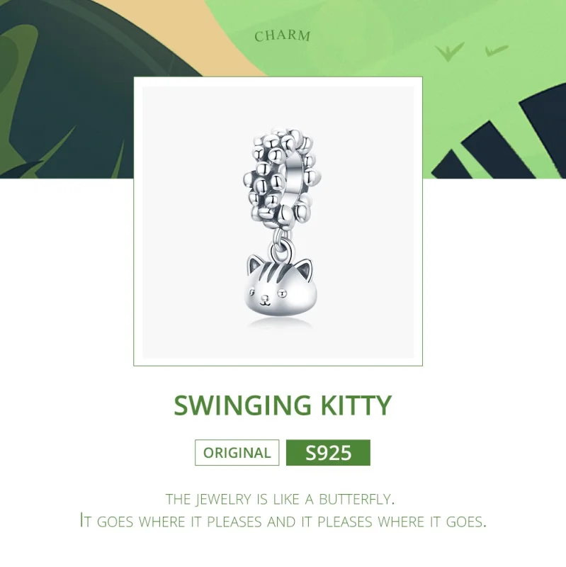 (Bild für) Pandora Style Silver Swing The Kitten Dangle - SCC1871 - Ansicht 6