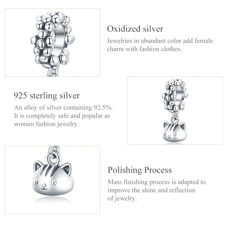 (Bild für) Pandora Style Silver Swing The Kitten Dangle - SCC1871 - Ansicht 8