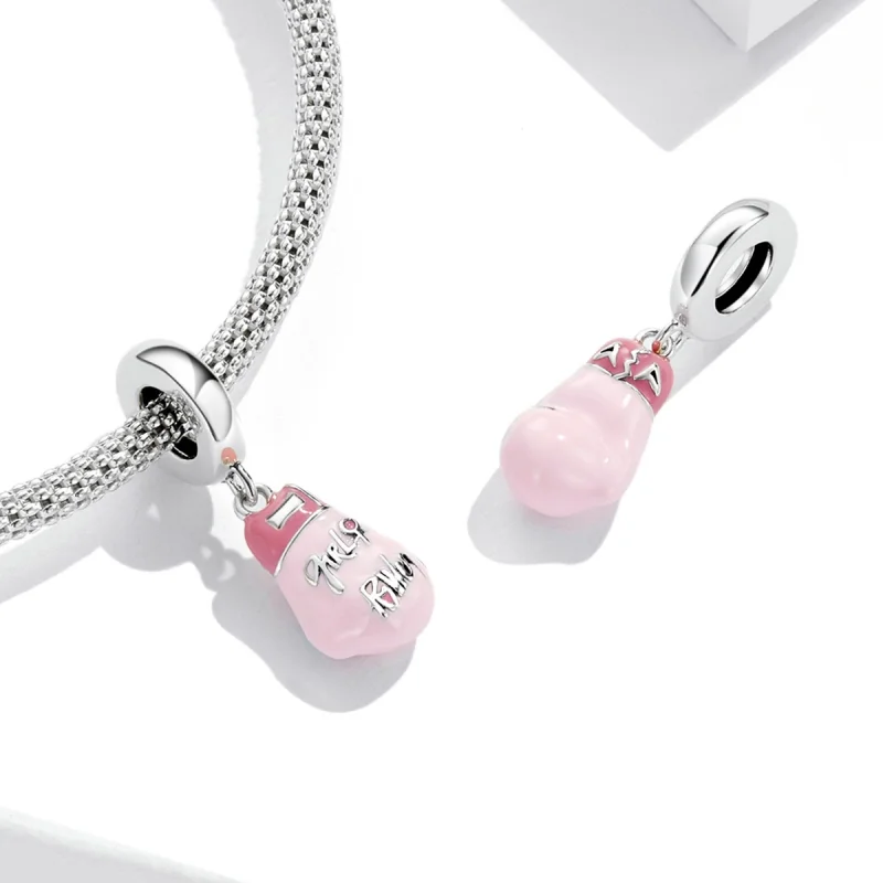 (Bild für) Rosa Boxhandschuhe im Pandora-Stil baumeln - SCC2148 - Ansicht 4