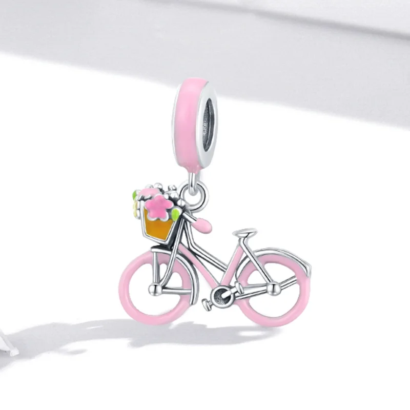 (Bild für) Rosa Fahrrad-Anhänger im Pandora-Stil - SCC1975 - Ansicht 2