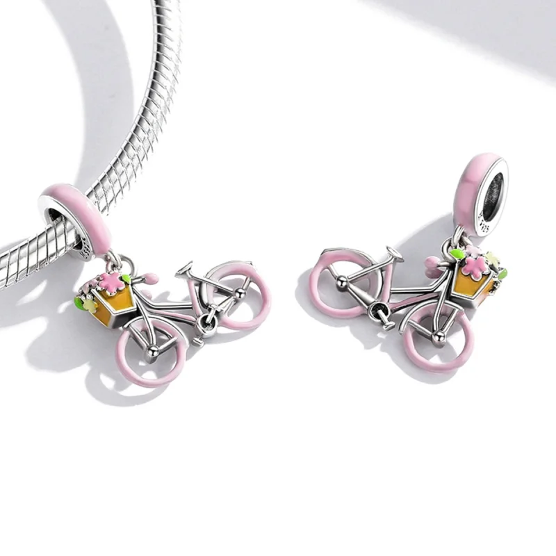 (Bild für) Rosa Fahrrad-Anhänger im Pandora-Stil - SCC1975 - Ansicht 4