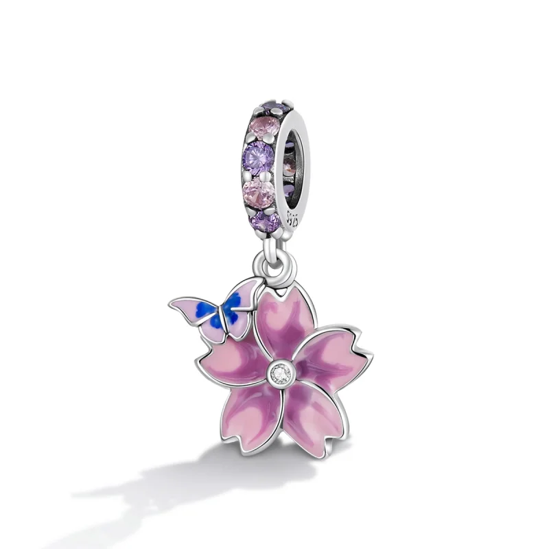 (Bild für) Schmetterlinge und Blumen im Pandora-Stil baumeln - SCC2185 - Ansicht 2