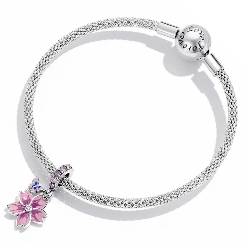 (Bild für) Schmetterlinge und Blumen im Pandora-Stil baumeln - SCC2185 - Ansicht 4