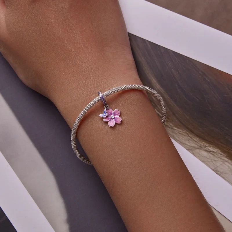 (Bild für) Schmetterlinge und Blumen im Pandora-Stil baumeln - SCC2185 - Ansicht 5