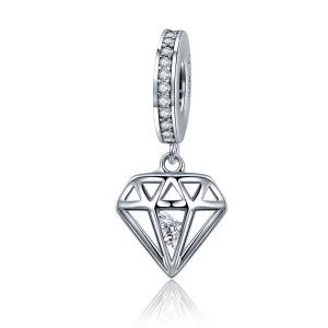 (Bild für) Silberner Diamant-Ohrhänger im Pandora-Stil - SCC186