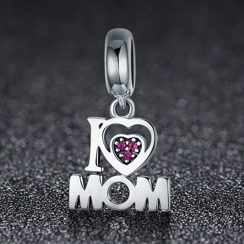 (Bild für) Silberner „I Love Mom“-Anhänger im Pandora-Stil - SCC420 - Ansicht 3