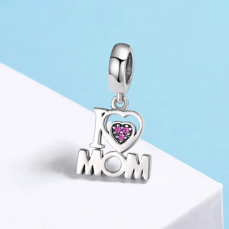 (Bild für) Silberner „I Love Mom“-Anhänger im Pandora-Stil - SCC420 - Ansicht 4