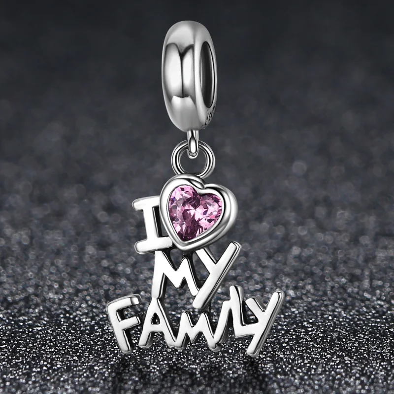 (Bild für) Silberner „I Love My Family“-Anhänger im Pandora-Stil - SCC251 - Ansicht 3