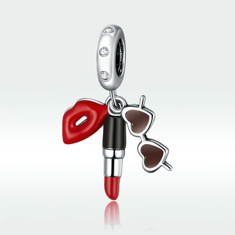 (Bild für) Silberner Lippenstift und Sonnenbrille im Pandora-Stil - BSC346 - Ansicht 5