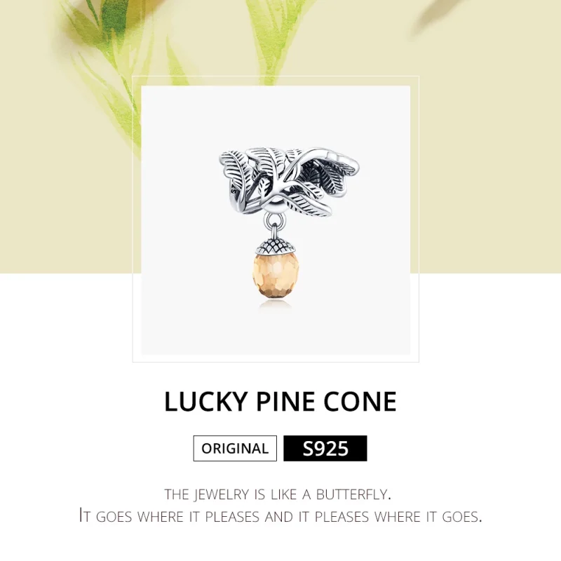 (Bild für) Silberner Lucky Pine Cone-Anhänger im Pandora-Stil - BSC336 - Ansicht 6