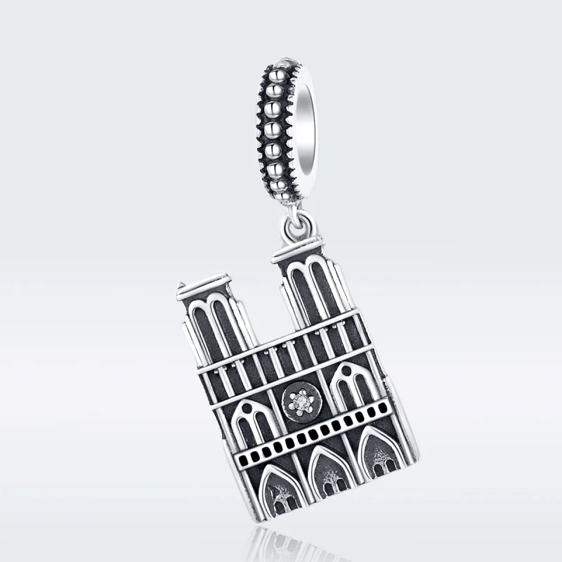 (Bild für) Silberner Notre-Dame-de-Paris-Anhänger im Pandora-Stil - SCC1328 - Ansicht 5