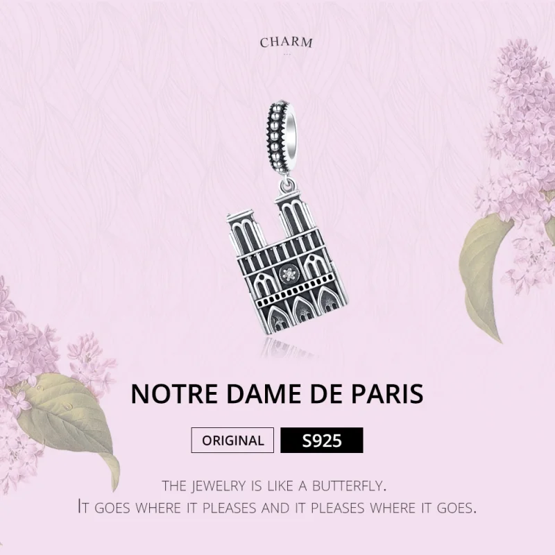 (Bild für) Silberner Notre-Dame-de-Paris-Anhänger im Pandora-Stil - SCC1328 - Ansicht 6