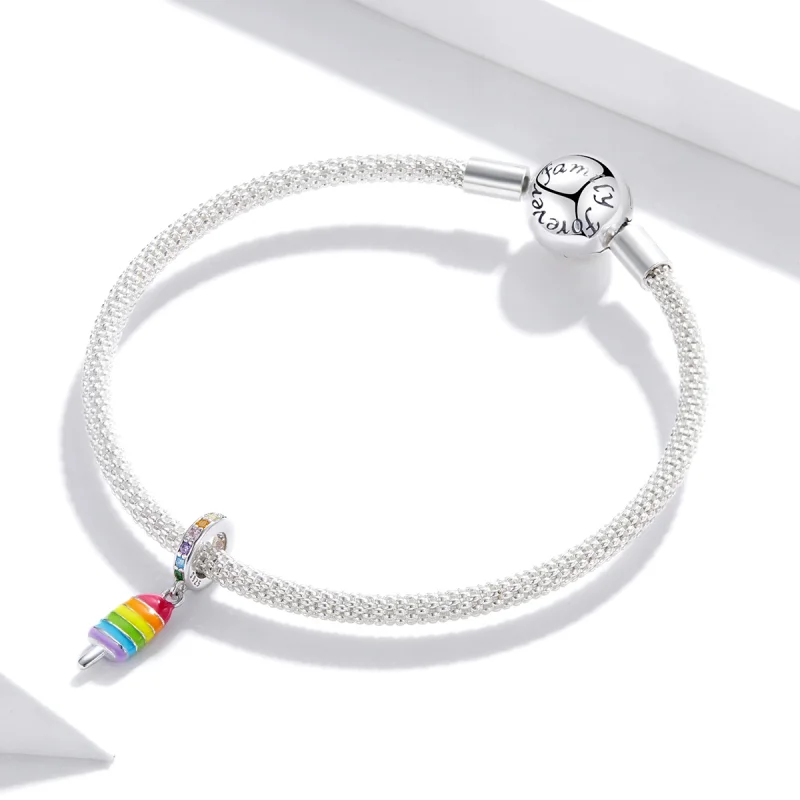 (Bild für) Silberner Regenbogen-Eiscreme-Anhänger im Pandora-Stil - BSC351 - Ansicht 2