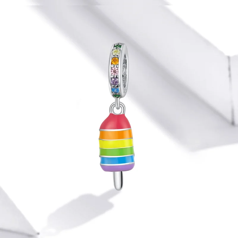 (Bild für) Silberner Regenbogen-Eiscreme-Anhänger im Pandora-Stil - BSC351 - Ansicht 4