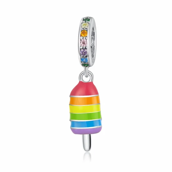 (Bild für) Silberner Regenbogen-Eiscreme-Anhänger im Pandora-Stil - BSC351