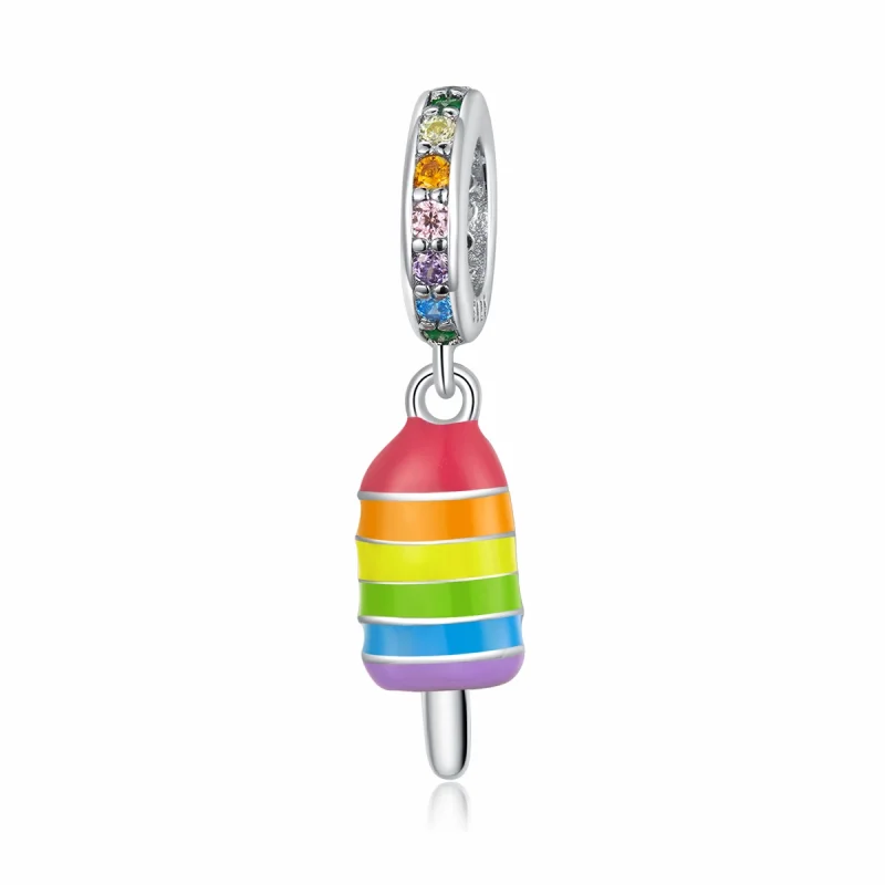 (Bild für) Silberner Regenbogen-Eiscreme-Anhänger im Pandora-Stil - BSC351