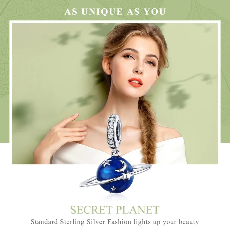(Bild für) Silberner „Secret Planet“-Anhänger im Pandora-Stil - SCC933 - Ansicht 6