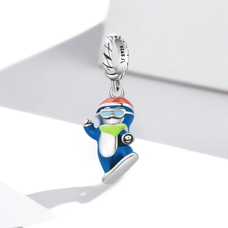 (Bild für) Ski-Pinguin-Anhänger im Pandora-Stil - SCC2003 - Ansicht 2