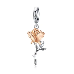 (Bild für) Zweifarbiger zweifarbiger Lover Rose im Pandora-Stil mit zweifarbigen Blumen - BSC145