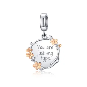 (Bild für) Zweifarbiger zweifarbiger „You Are Just My Type“-Anhänger im Pandora-Stil - BSC147
