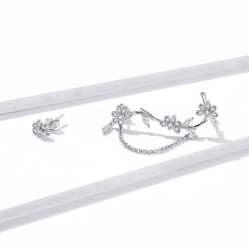 (Bild für) Pandora Style Blossoms On Moshang Ohrclip - BSE476 - Ansicht 3