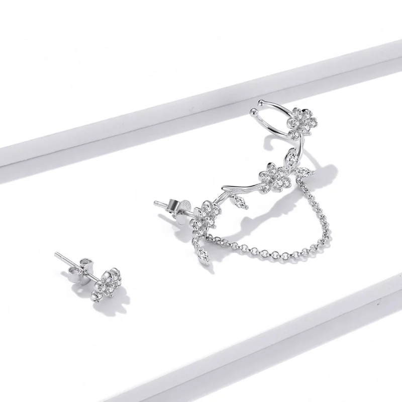 (Bild für) Pandora Style Blossoms On Moshang Ohrclip - BSE476 - Ansicht 4