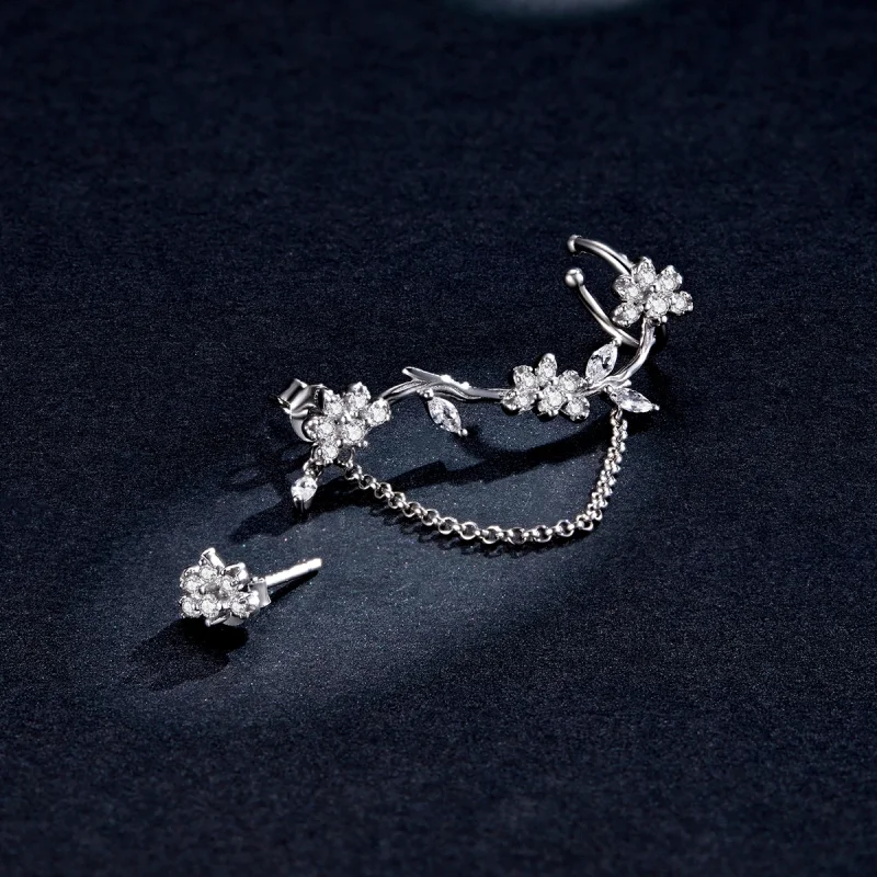 (Bild für) Pandora Style Blossoms On Moshang Ohrclip - BSE476 - Ansicht 5