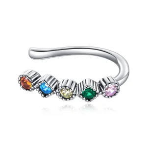 (Bild für) Bunte Ohrclips im Pandora-Stil in Silber - SCE1064