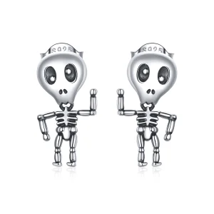 (Bild für) Coole Skelett-Ohrstecker im Pandora-Stil aus Silber - SCE1110