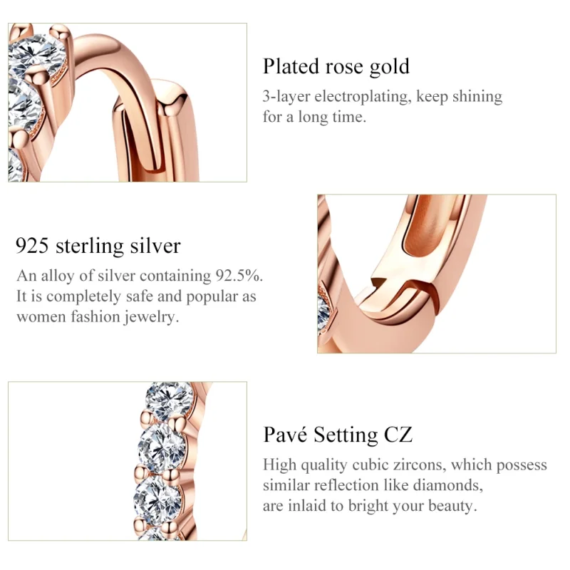 (Bild für) Creolen „Declaration of Grace“ im Pandora-Stil aus Roségold - SCE351-C - Ansicht 4