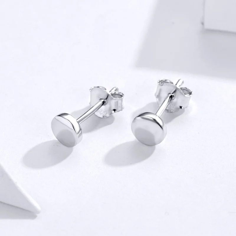 (Bild für) Einfache Bohnen-Ohrstecker im Pandora-Stil aus Silber - SCE705-A - Ansicht 2
