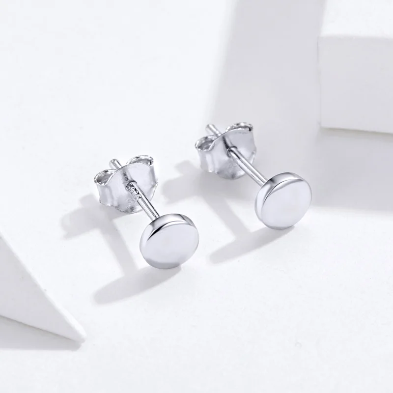 (Bild für) Einfache Bohnen-Ohrstecker im Pandora-Stil aus Silber - SCE705-A - Ansicht 5
