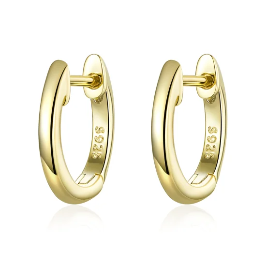 (Bild für) Einfache Creolen im Pandora-Stil, 18 Karat vergoldet - SCE808