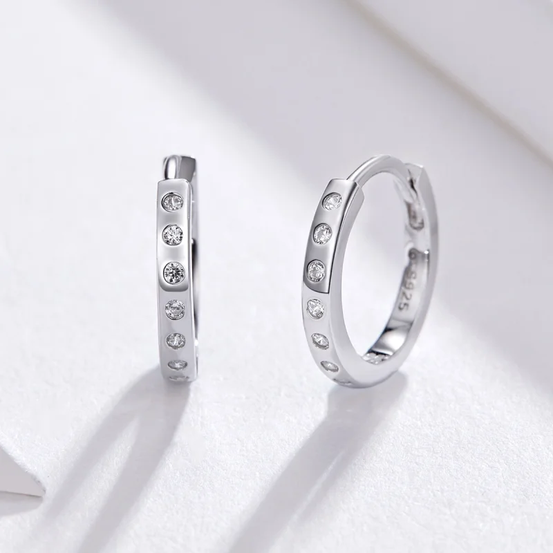 (Bild für) Einfache Creolen im Pandora-Stil aus Silber - BSE101 - Ansicht 4
