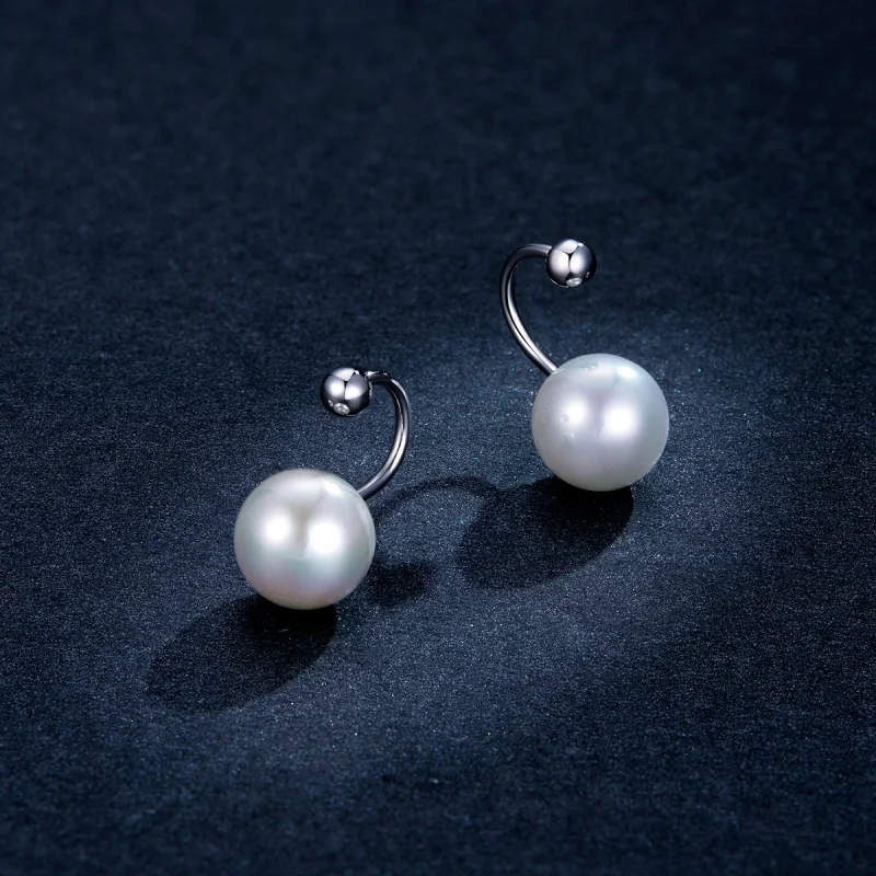 (Bild für) Einfache Perlen-Ohrstecker im Pandora-Stil aus Silber - BSE438 - Ansicht 5