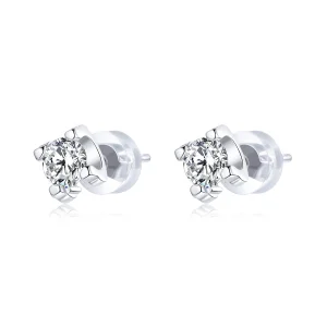 (Bild für) Einfache Zirkon-Ohrstecker im Pandora-Stil aus Silber - SCE974