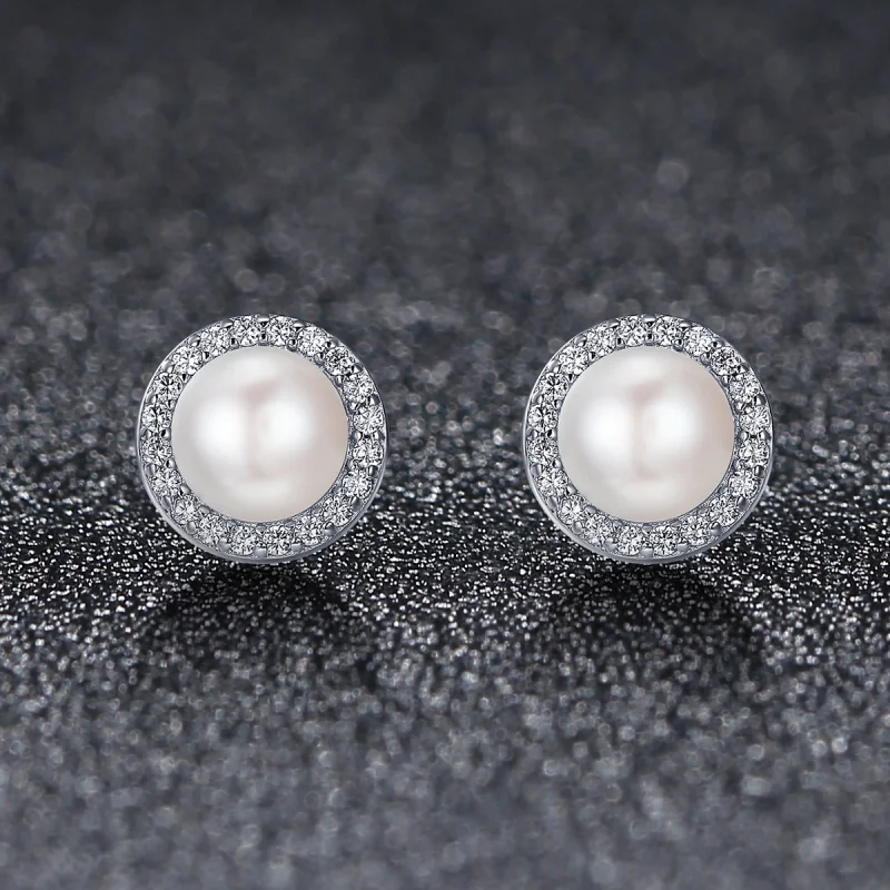 (Bild für) Elegante silberne Monolog-Ohrstecker im Pandora-Stil - SCE122 - Ansicht 4