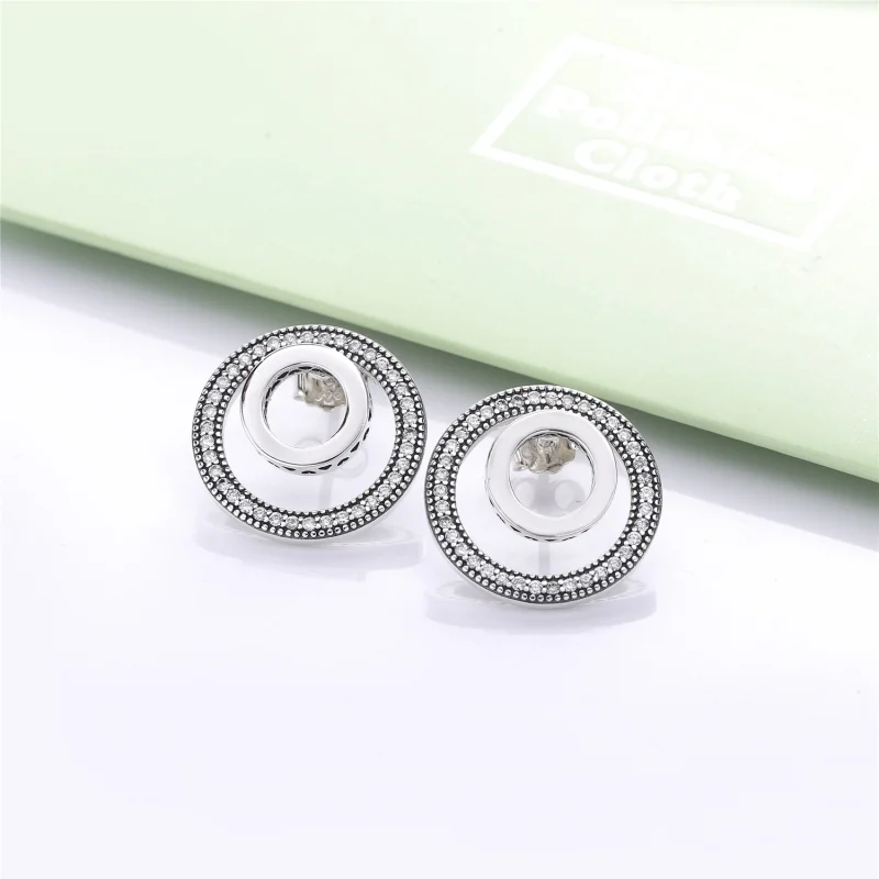 (Bild für) Für immer PANDORA Signature-Ohrringe, klare CZ - 297446CZ - Ansicht 2
