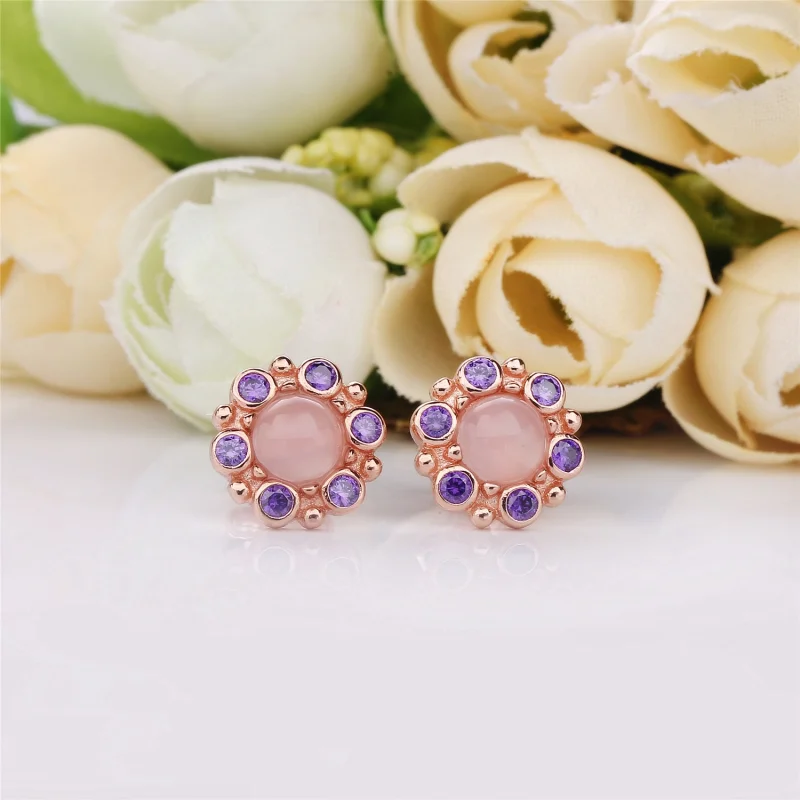 (Bild für) Heraldic Radiance Ohrringe, PANDORA Rose™ rosa und lila Kristalle - 287728NPM - Ansicht 2
