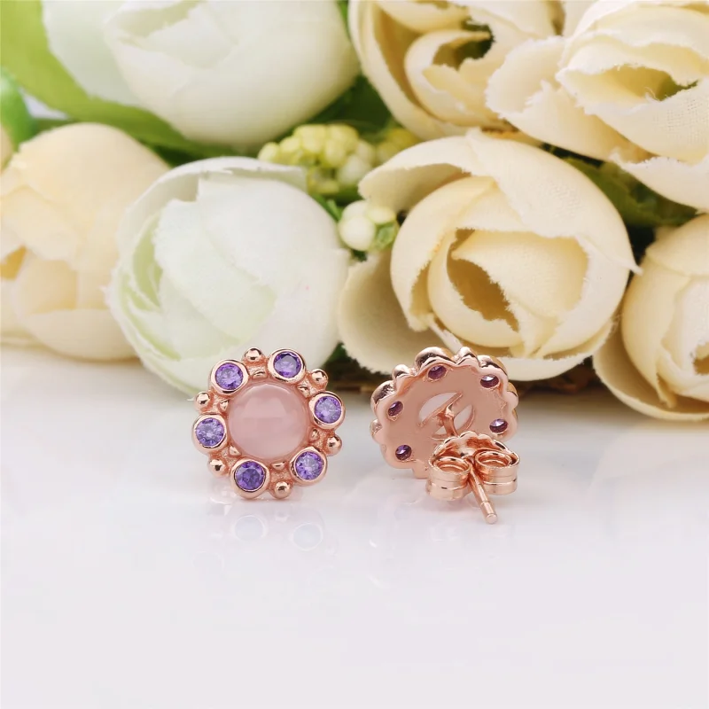 (Bild für) Heraldic Radiance Ohrringe, PANDORA Rose™ rosa und lila Kristalle - 287728NPM - Ansicht 3