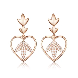 (Bild für) Hängende Ohrringe „Herbst Love“ im Pandora-Stil aus Roségold - SCE557