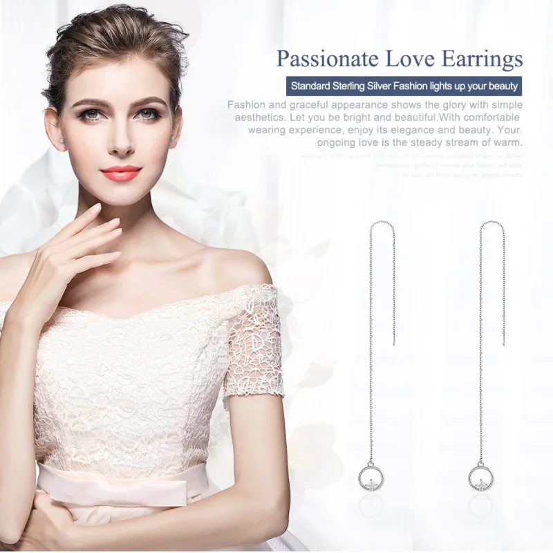(Bild für) Hängende Ohrringe im Pandora-Stil aus Silber mit der Aufschrift „Always Loveful“ - Ansicht 2