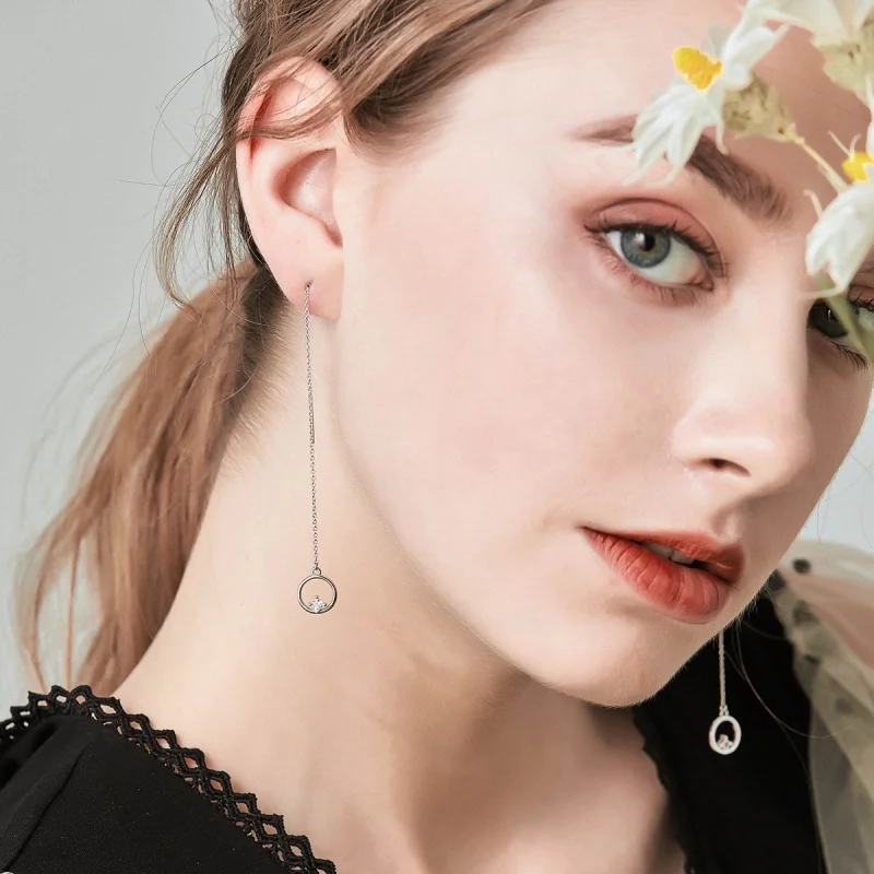 (Bild für) Hängende Ohrringe im Pandora-Stil aus Silber mit der Aufschrift „Always Loveful“ - Ansicht 4