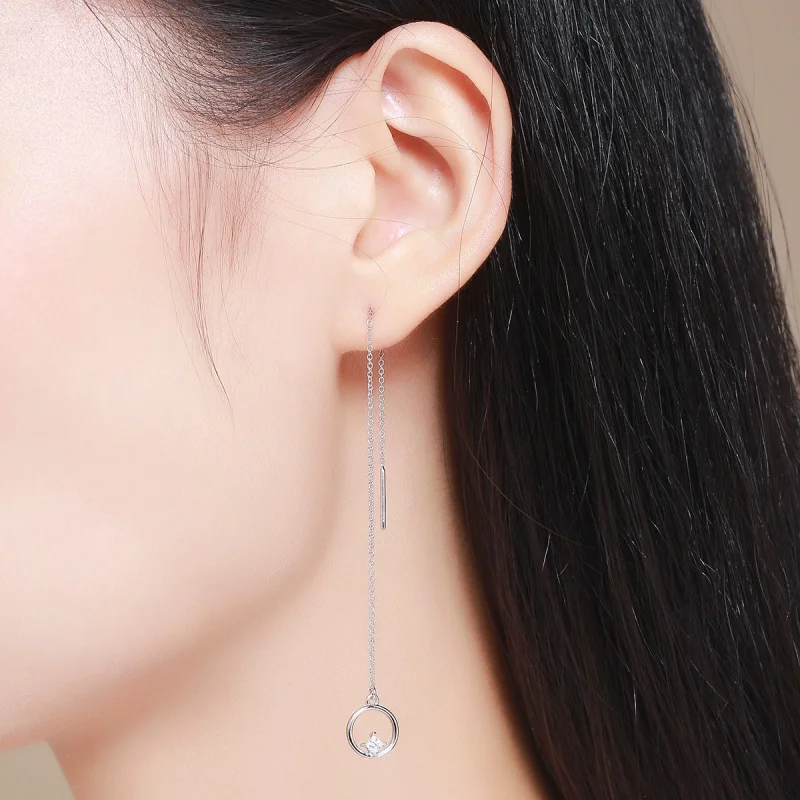 (Bild für) Hängende Ohrringe im Pandora-Stil aus Silber mit der Aufschrift „Always Loveful“ - Ansicht 8