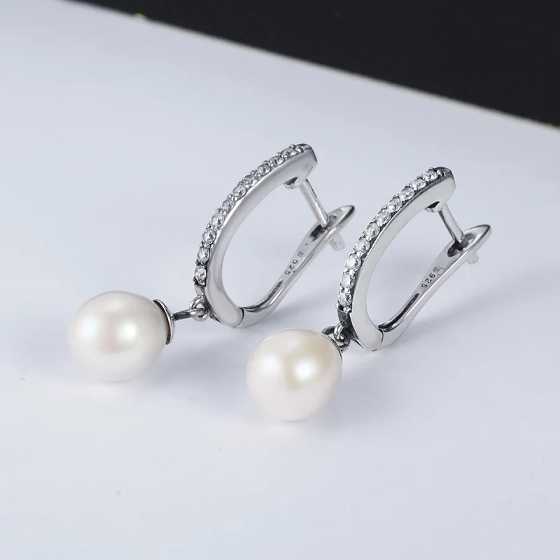 (Bild für) Hängende Ohrringe im Pandora-Stil aus Silber mit einzigartigem Charm - SCE194 - Ansicht 3